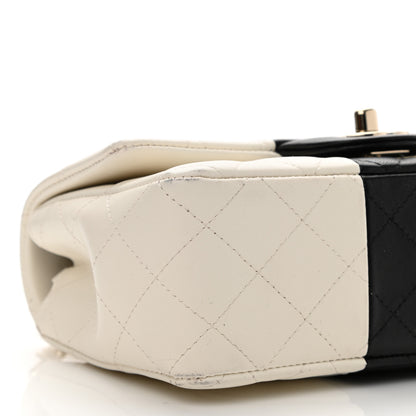 Chanel Lambskin Quilted Mini Rectangular Flap White Black 9 of 11