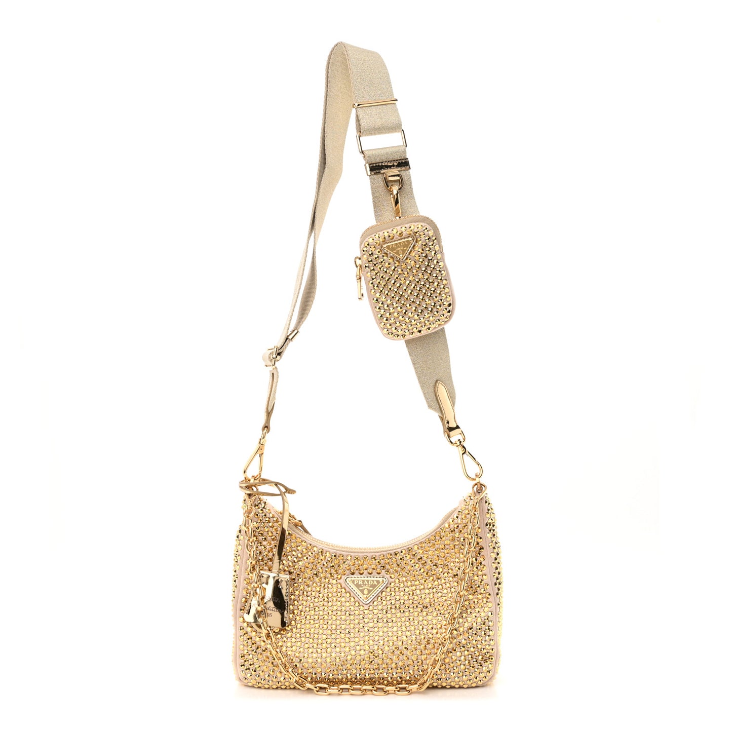 Satin Crystal Re-Edition 2005 Shoulder Bag Platino