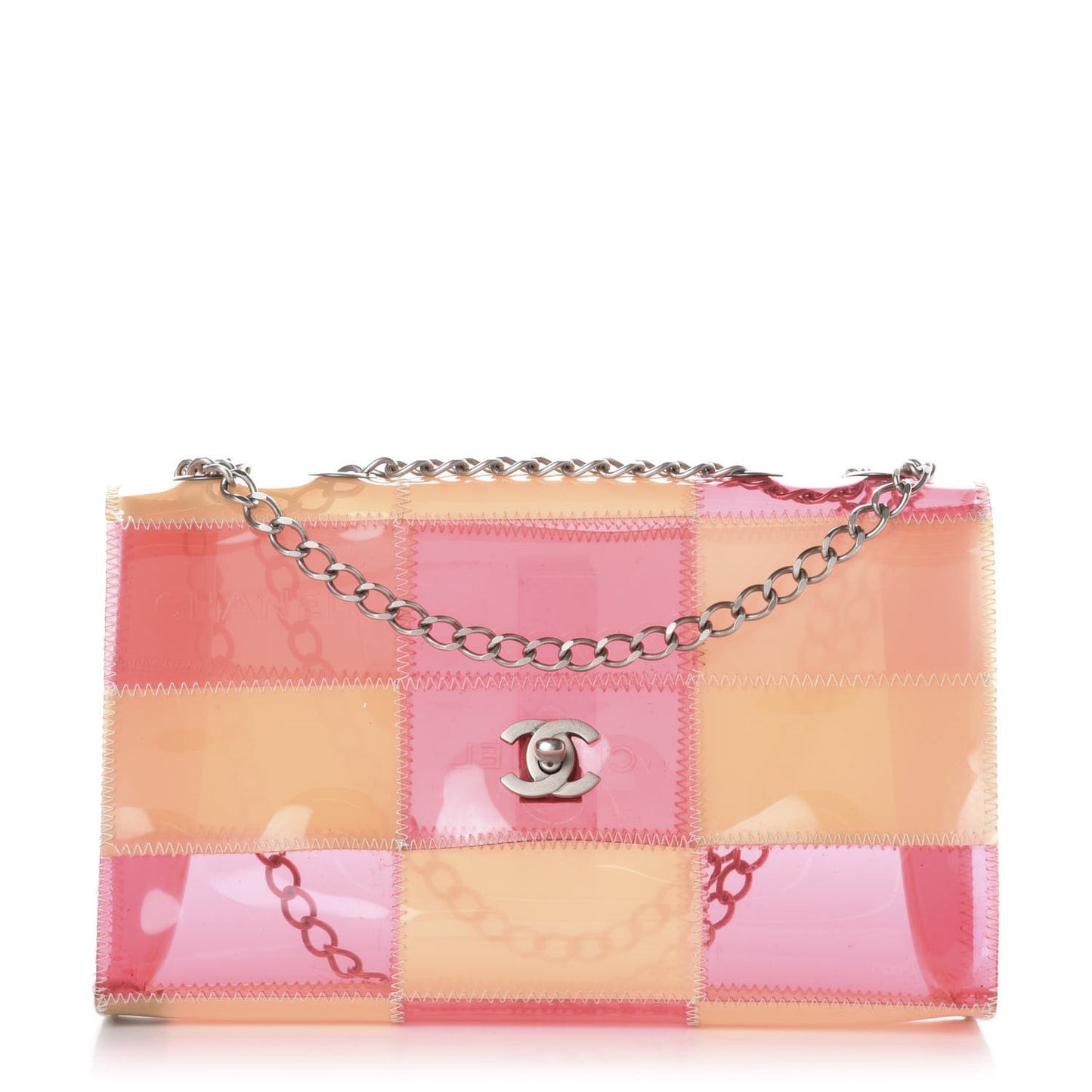 PVC Stitched Flap Beige Pink