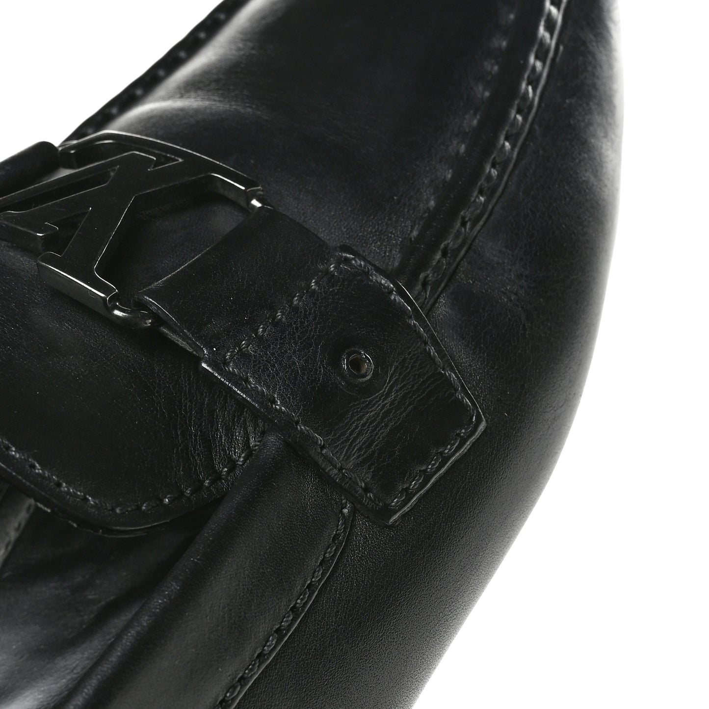 Calfskin Mens Monte Carlo Car Shoe Moccasin Loafers 10.5 Black