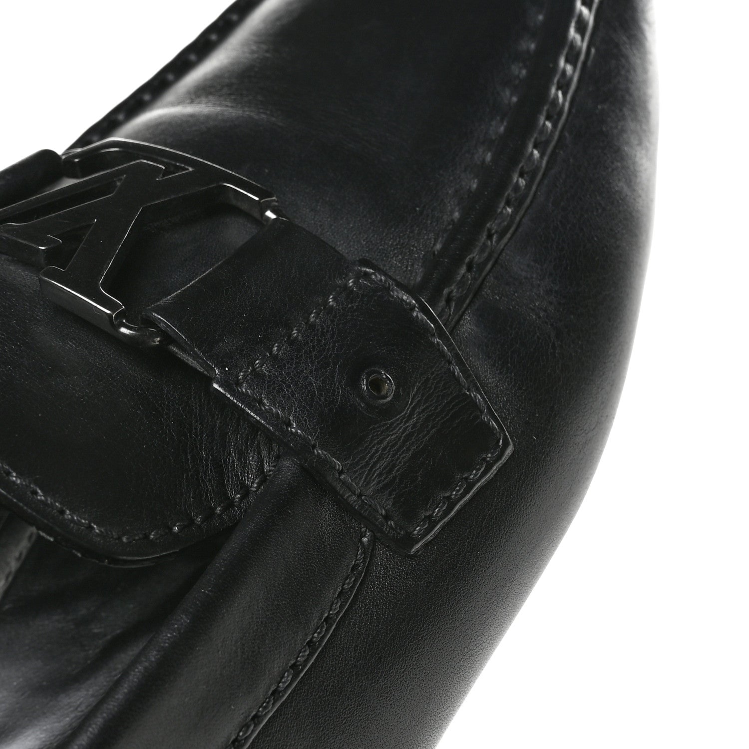 Louis Vuitton Calfskin Mens Monte Carlo Car Shoe Moccasin Loafers 10.5 Black 10 of 11