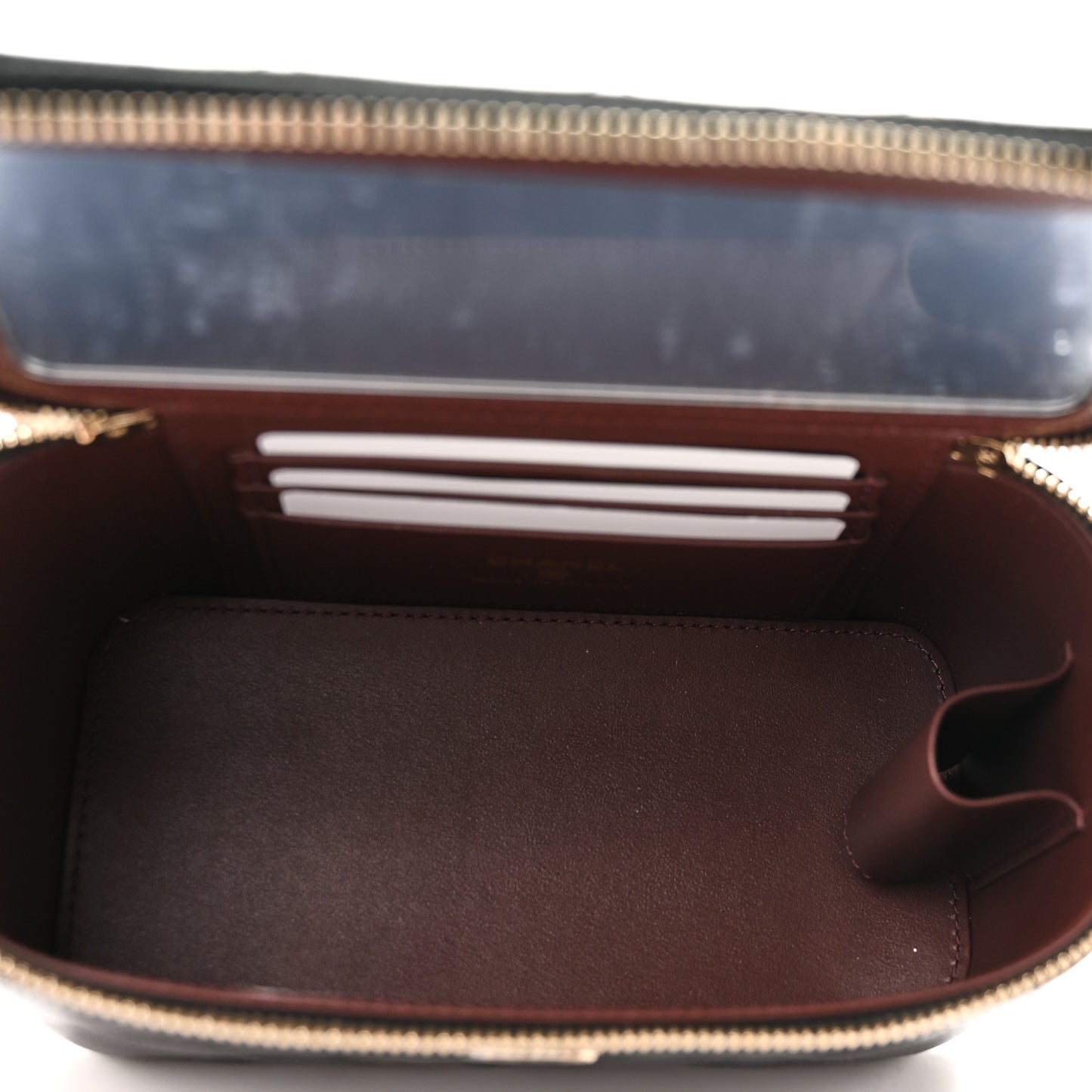 Caviar Quilted Small Vanity Case With Chain Black Black