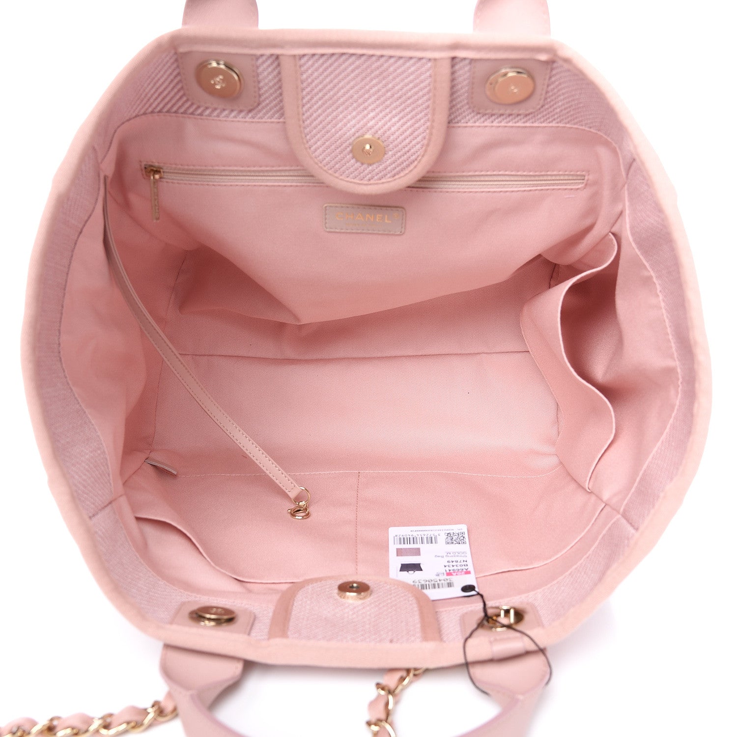 Chanel Mixed Fibers Calfskin Medium Deauville Tote Rose Pink 4 of 9
