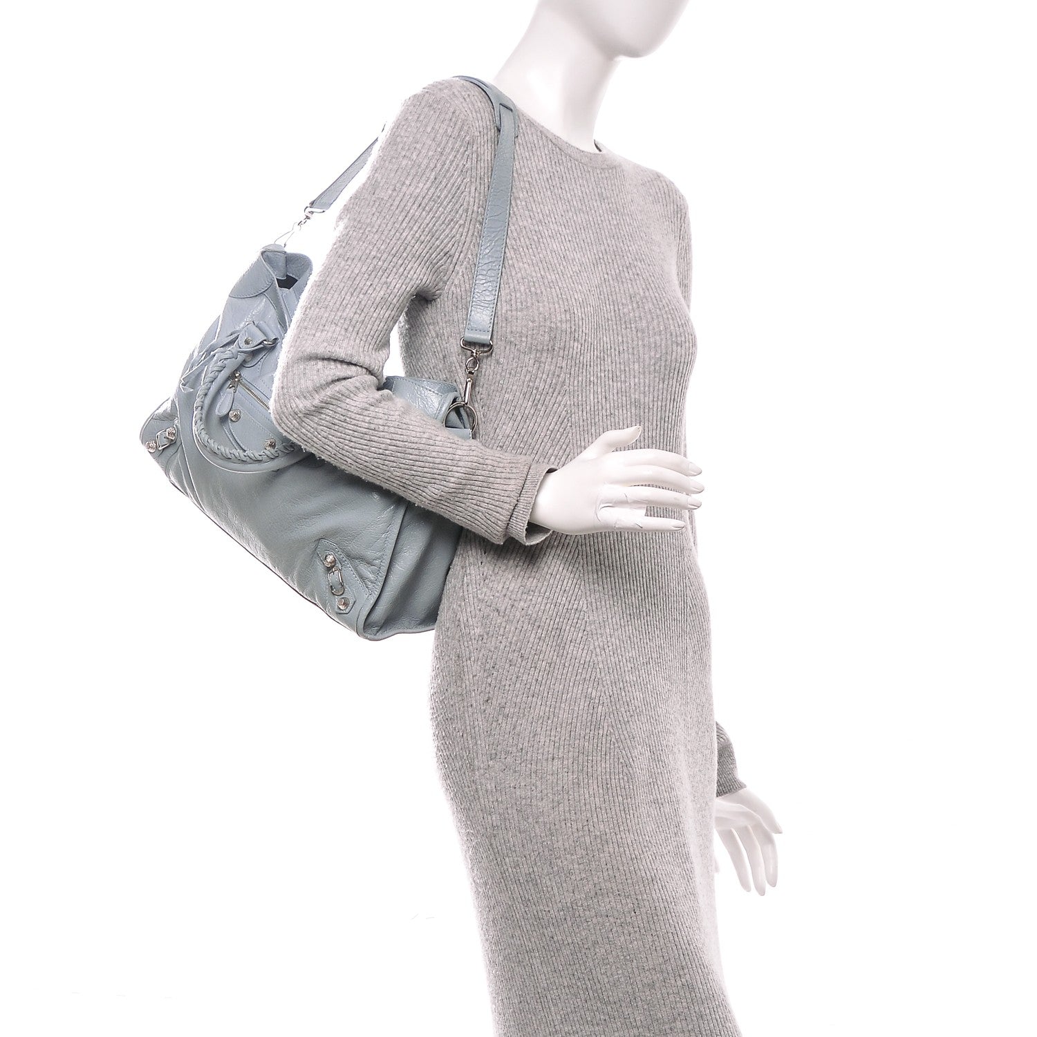 Balenciaga Agneau Giant 12 Silver Hardware City Bleu Dragee 2 of 7