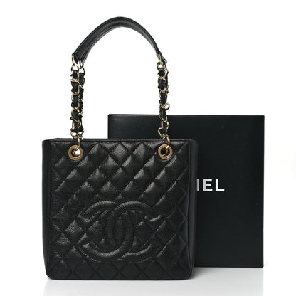 Chanel Caviar Quilted Petit Shopping Tote PST Black 10 of 10