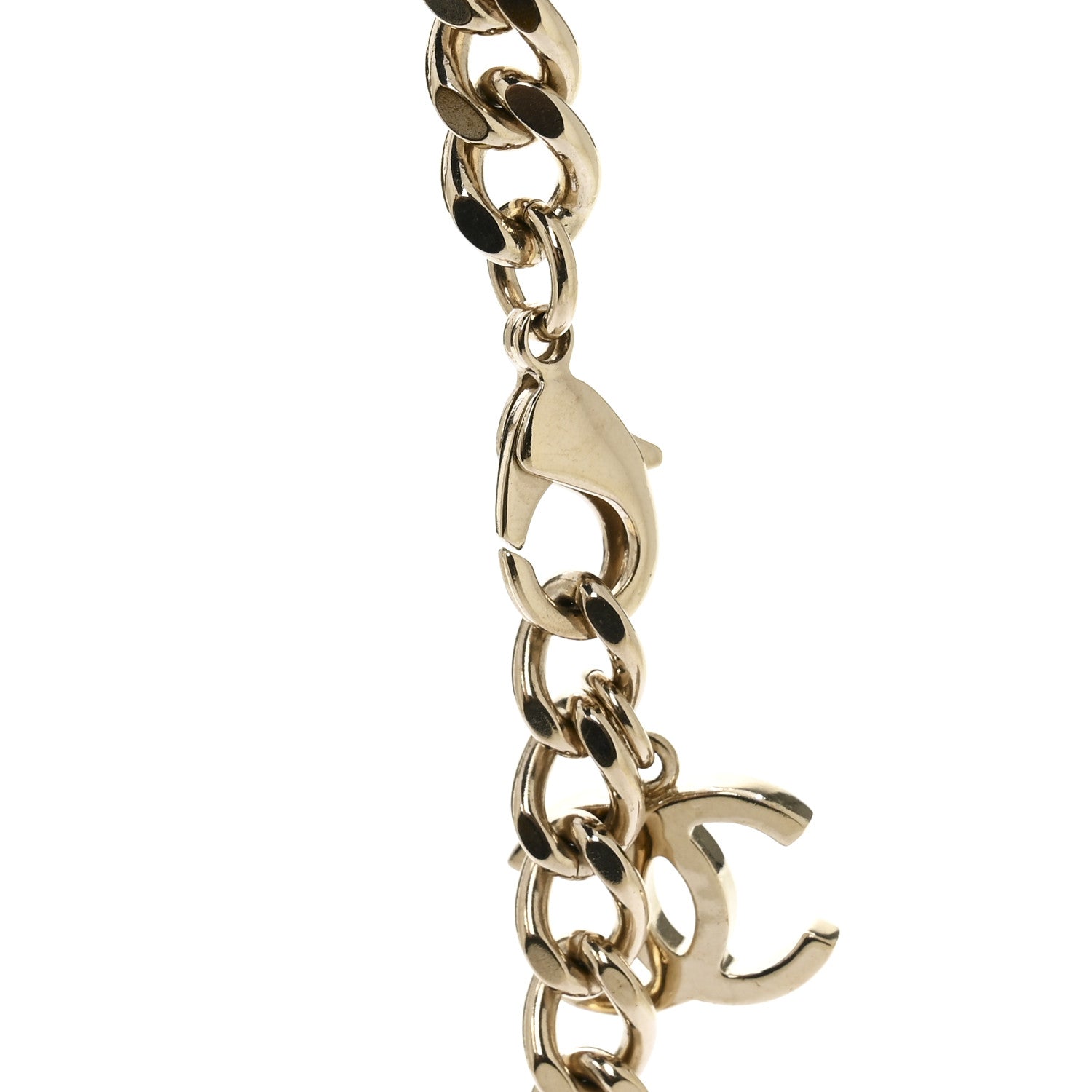 Chanel Enamel Metal Logo Choker Necklace Gold Black White 5 of 7