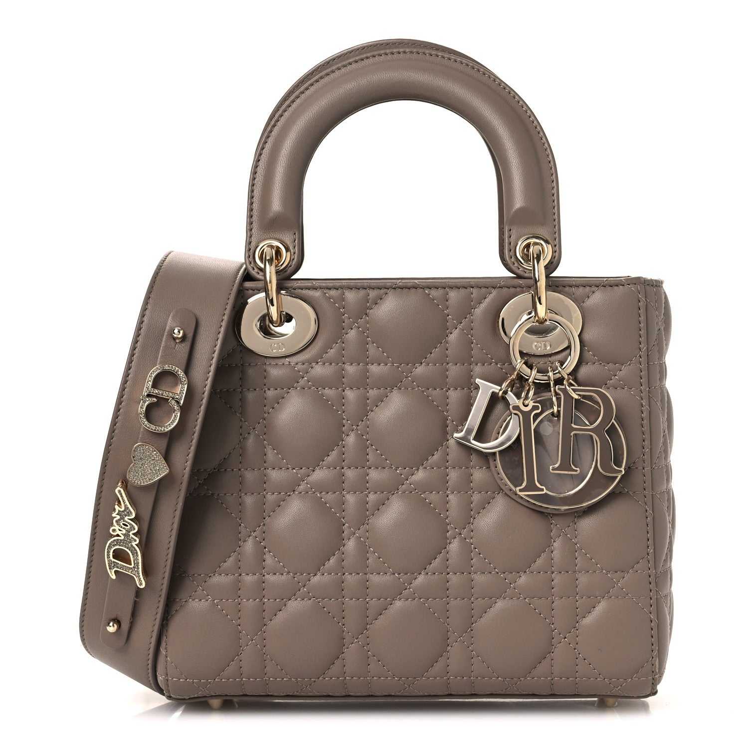 Christian Dior Lambskin Cannage Small My ABCDior Lady Dior Warm Taupe 1 of 12