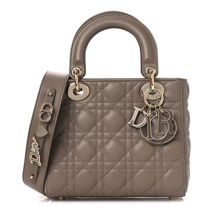 Christian Dior Lambskin Cannage Small My ABCDior Lady Dior Warm Taupe 1 of 12