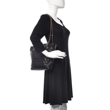 Chanel Lambskin Quilted Shopper Tote Black 2 of 11