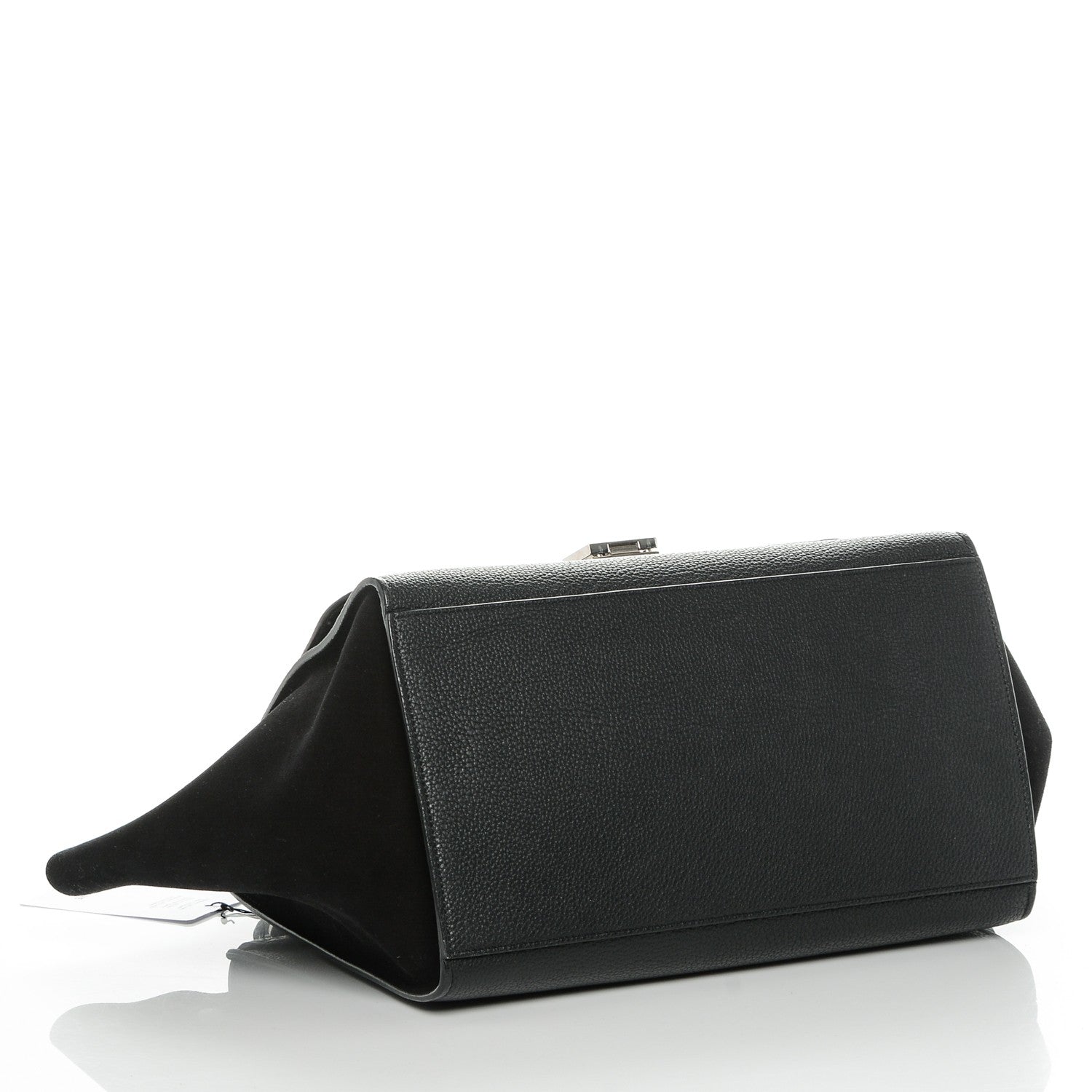 Celine Drummed Calfskin Suede Medium Trapeze Black 4 of 7