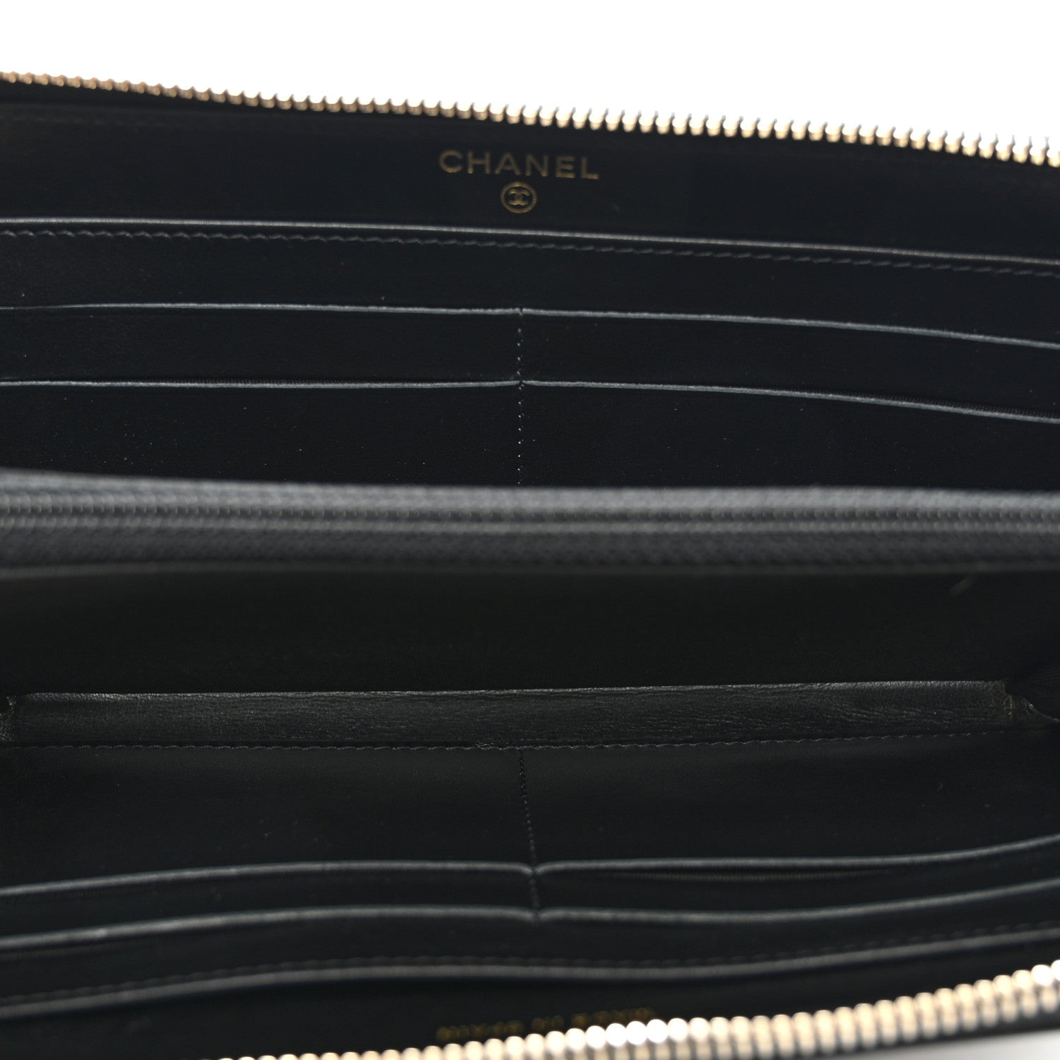 Chanel Caviar Quilted Filigree Zip Around Wallet Navy Black 5 of 9