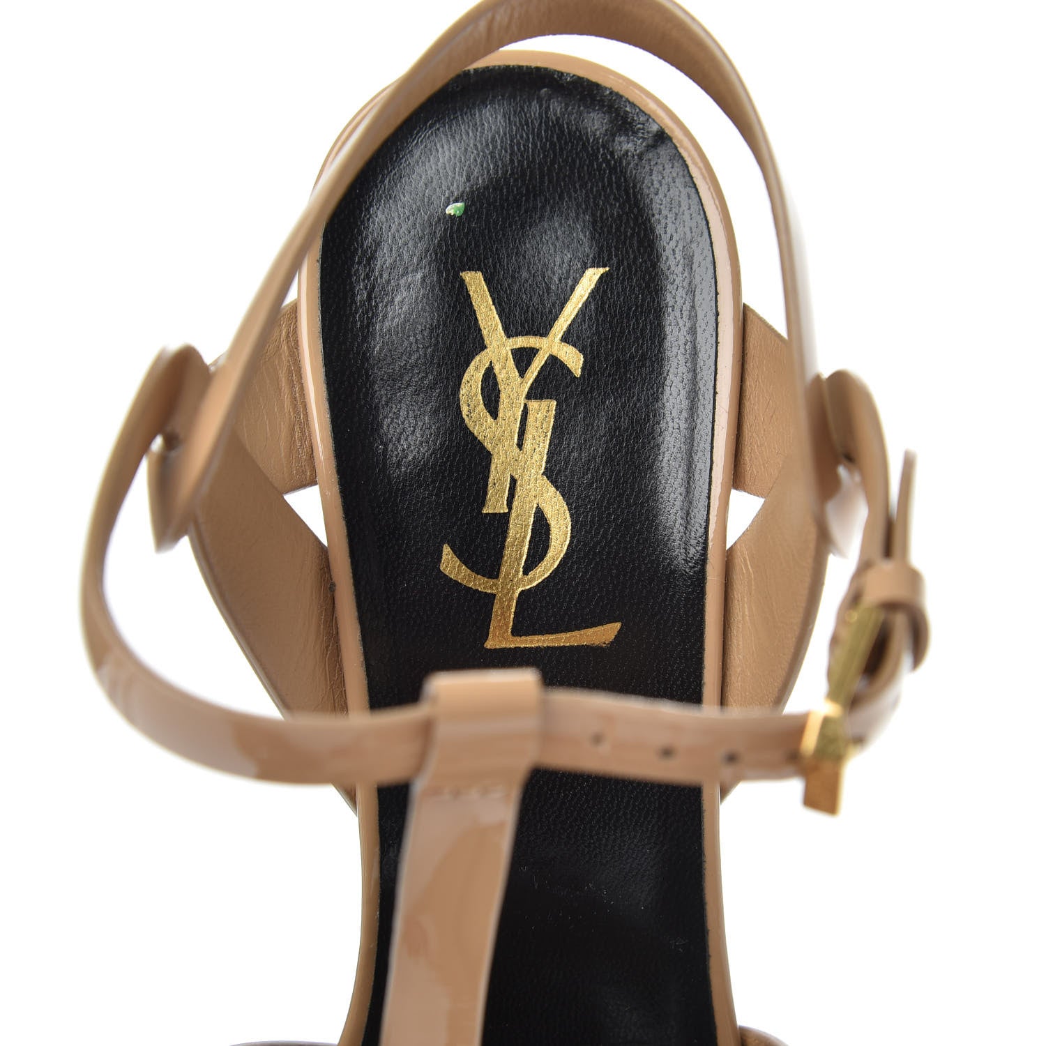 Saint Laurent Patent Tribute 105 Platform Sandals 36 Nude Powder 8 of 9