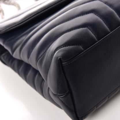 Saint Laurent Calfskin Y Quilted Monogram Medium Loulou Chain Satchel Medium Blue 12 of 14