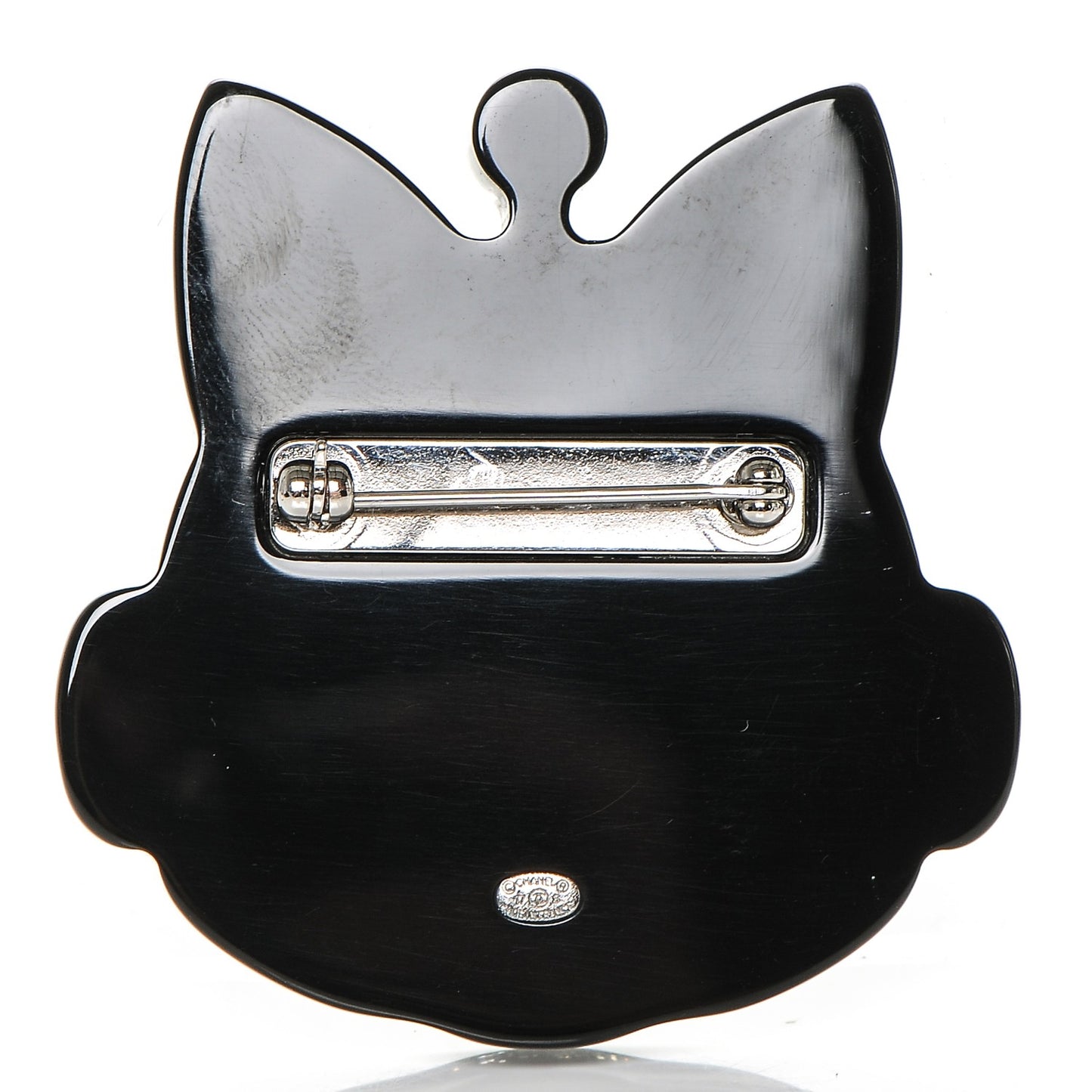 Resin Emoji Robot Cat Brooch Silver Blue