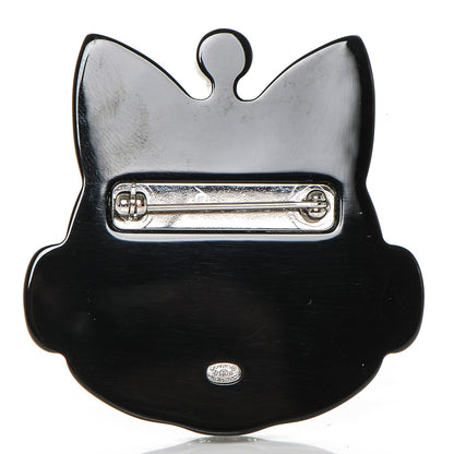 Chanel Resin Emoji Robot Cat Brooch Silver Blue 3 of 4