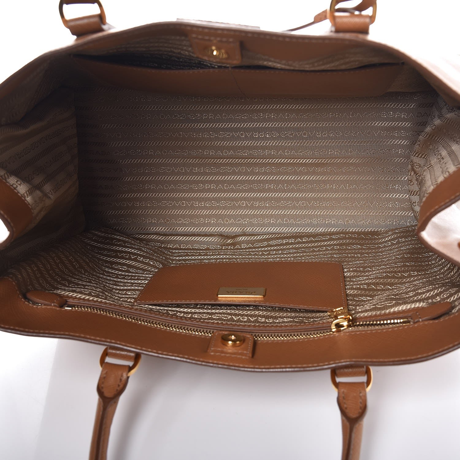 Prada Saffiano Lux Large Tote Caramel 5 of 8