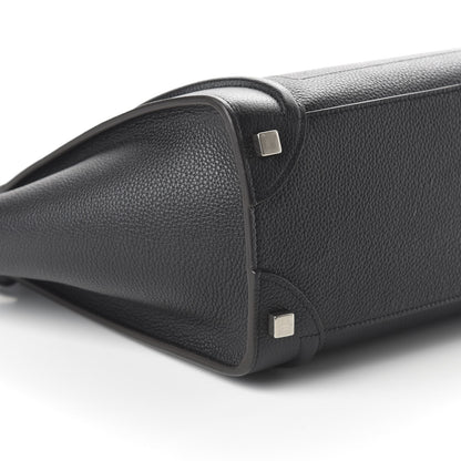 Celine Drummed Calfskin Micro Luggage Black 6 of 9