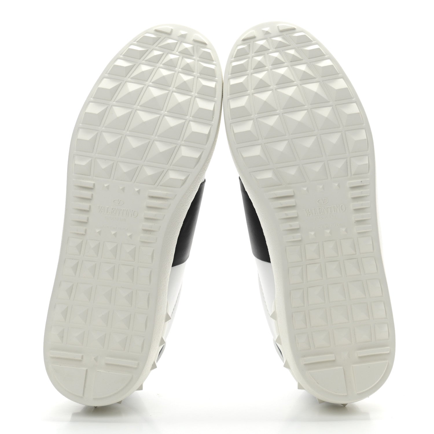 Valentino Garavani Calfskin Mens Rockstud Open Sneakers 41.5 White Black 5 of 8