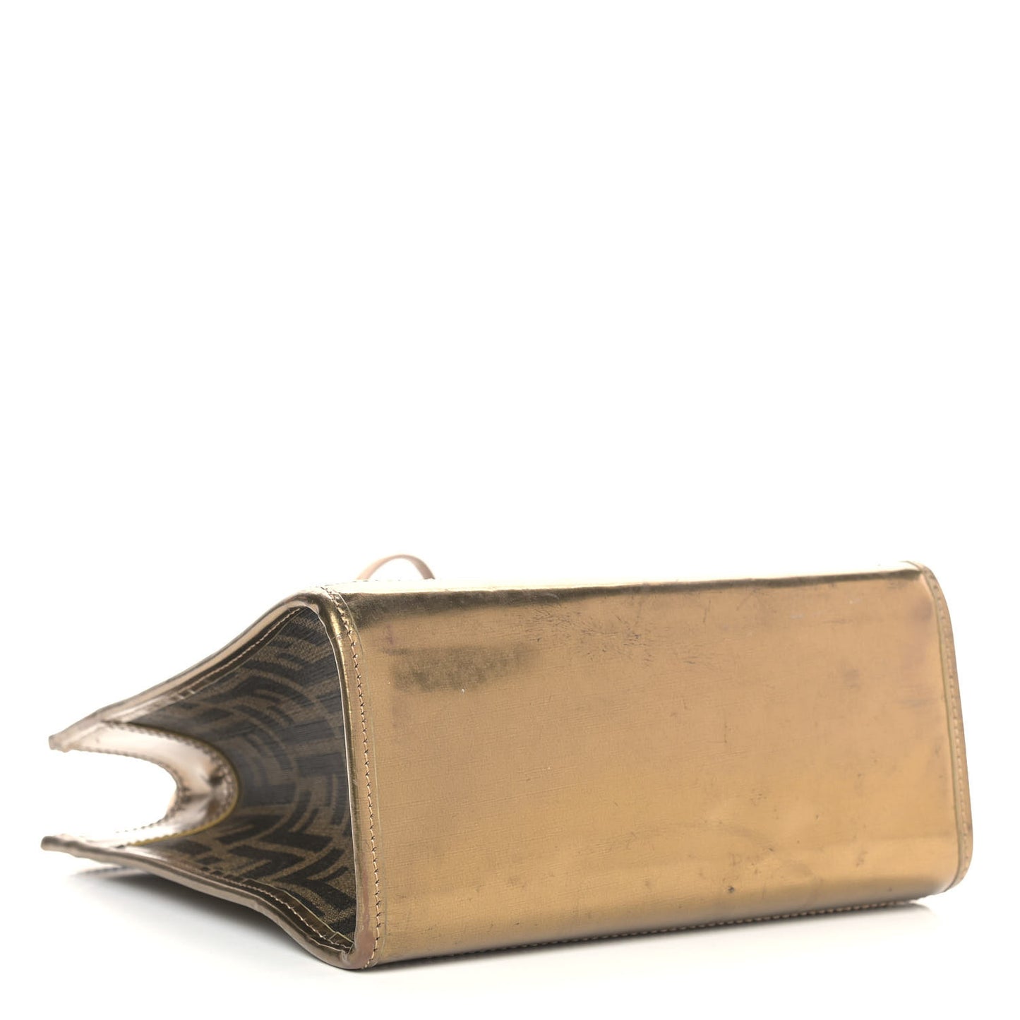 Metallic Calfskin Zucca Spalmati Shopping Tote Tobacco