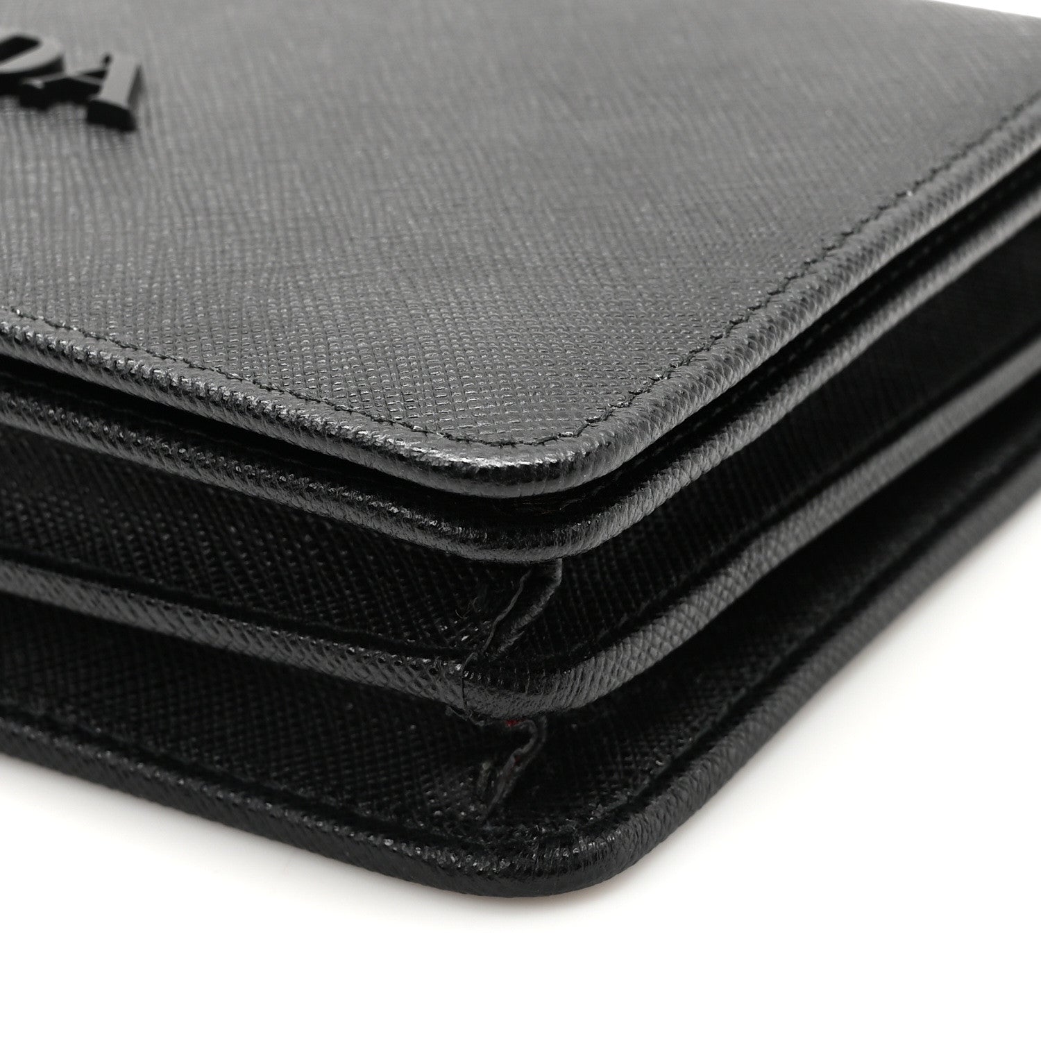 Prada Saffiano Lux Monochrome Chain Wallet Black 9 of 9
