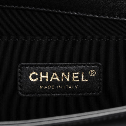 Chanel Calfskin Chevron Quilted Medium Boy Flap Black 6 of 7