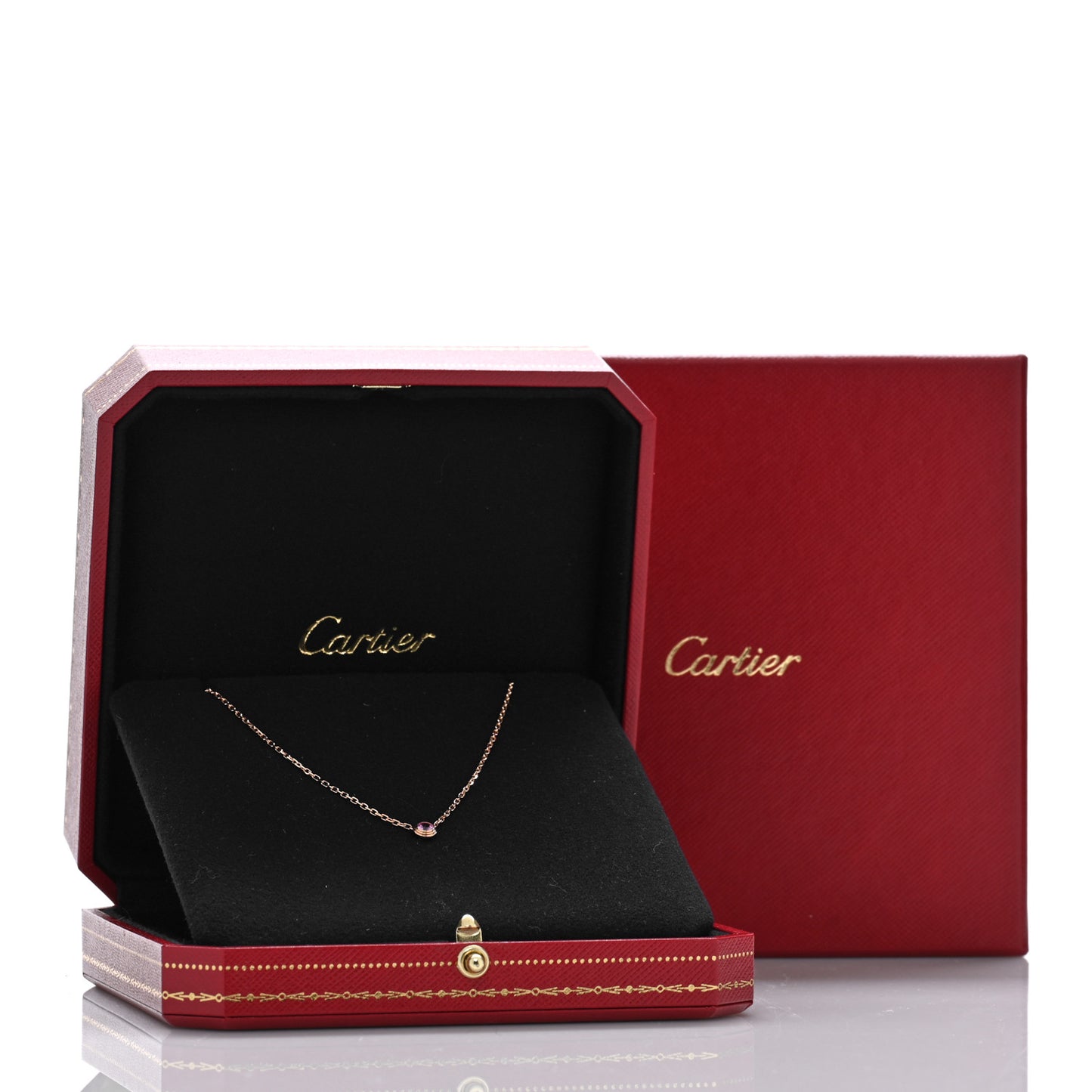 18K Pink Gold Pink Sapphire D'Amour Pendant Necklace
