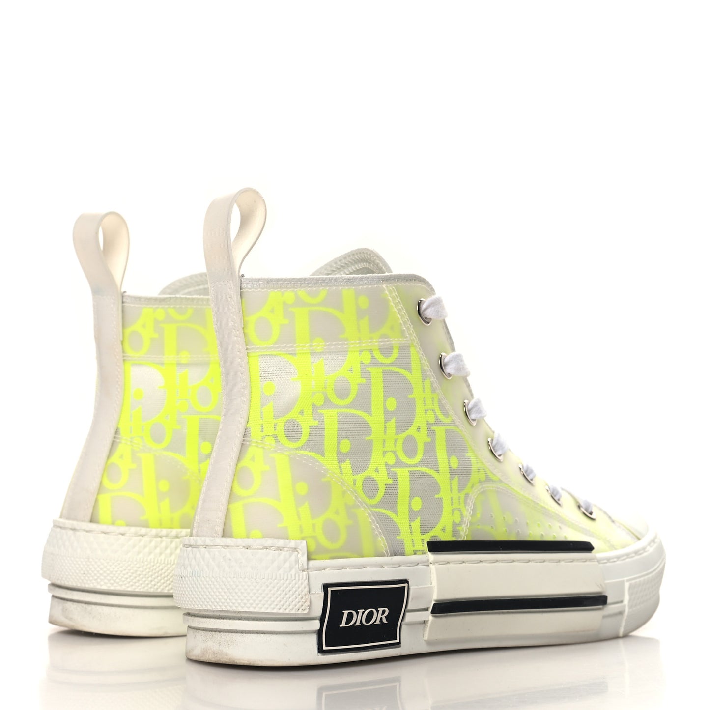 Technical Canvas Oblique Mens B23 High Top Sneakers 35 Yellow