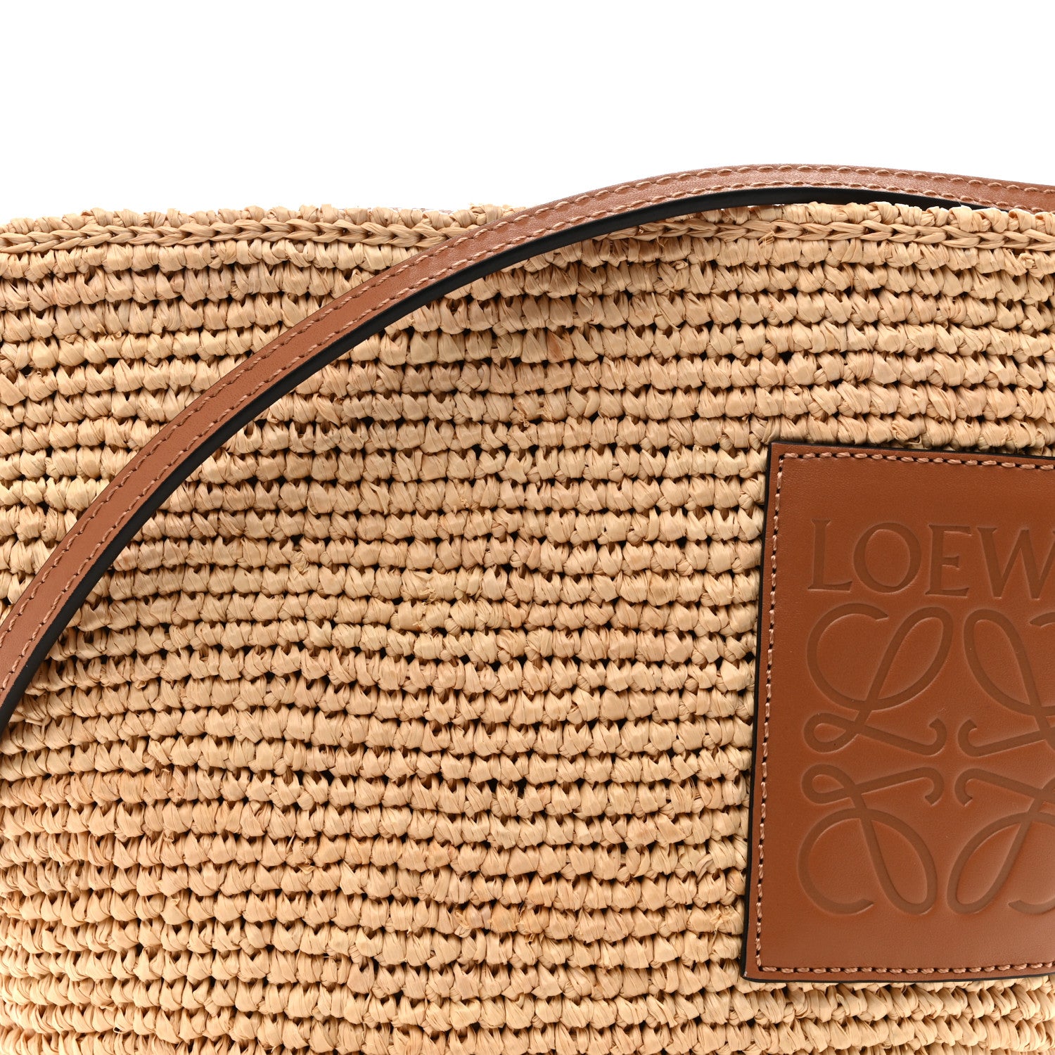 Loewe Calfskin Raffia Paulas Ibiza Pochette Bag Natural Tan 8 of 10