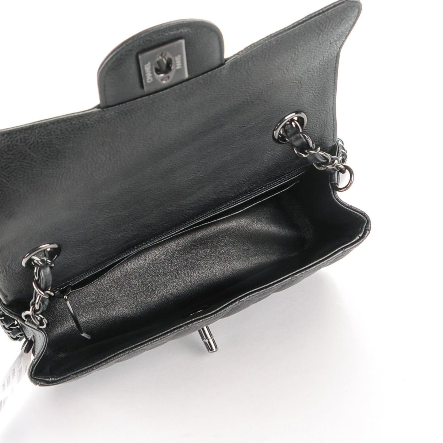 Calfskin Quilted Mini Rectangular Flap So Black