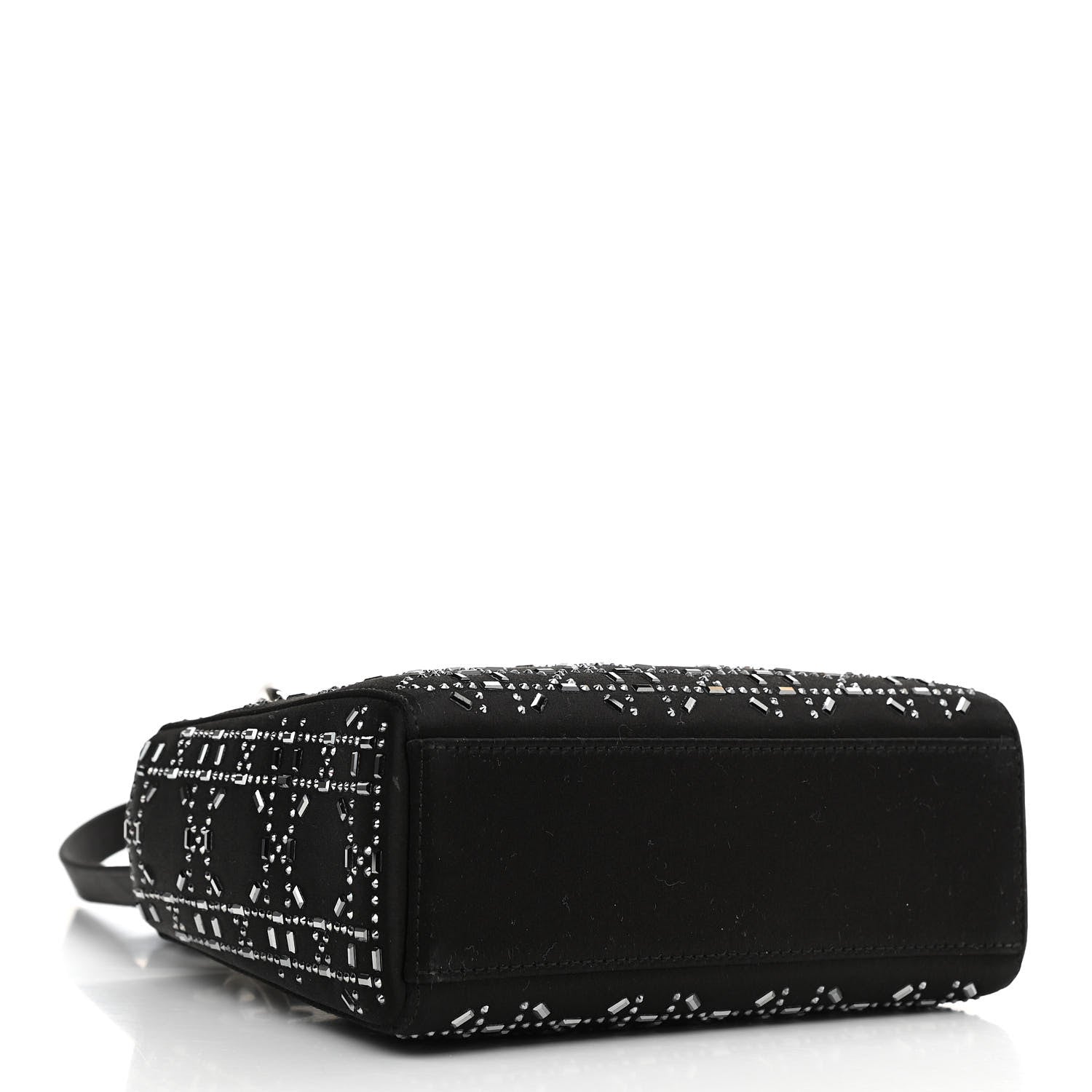 Christian Dior Satin Crystal Cannage Mini Lady Dior Black 3 of 9