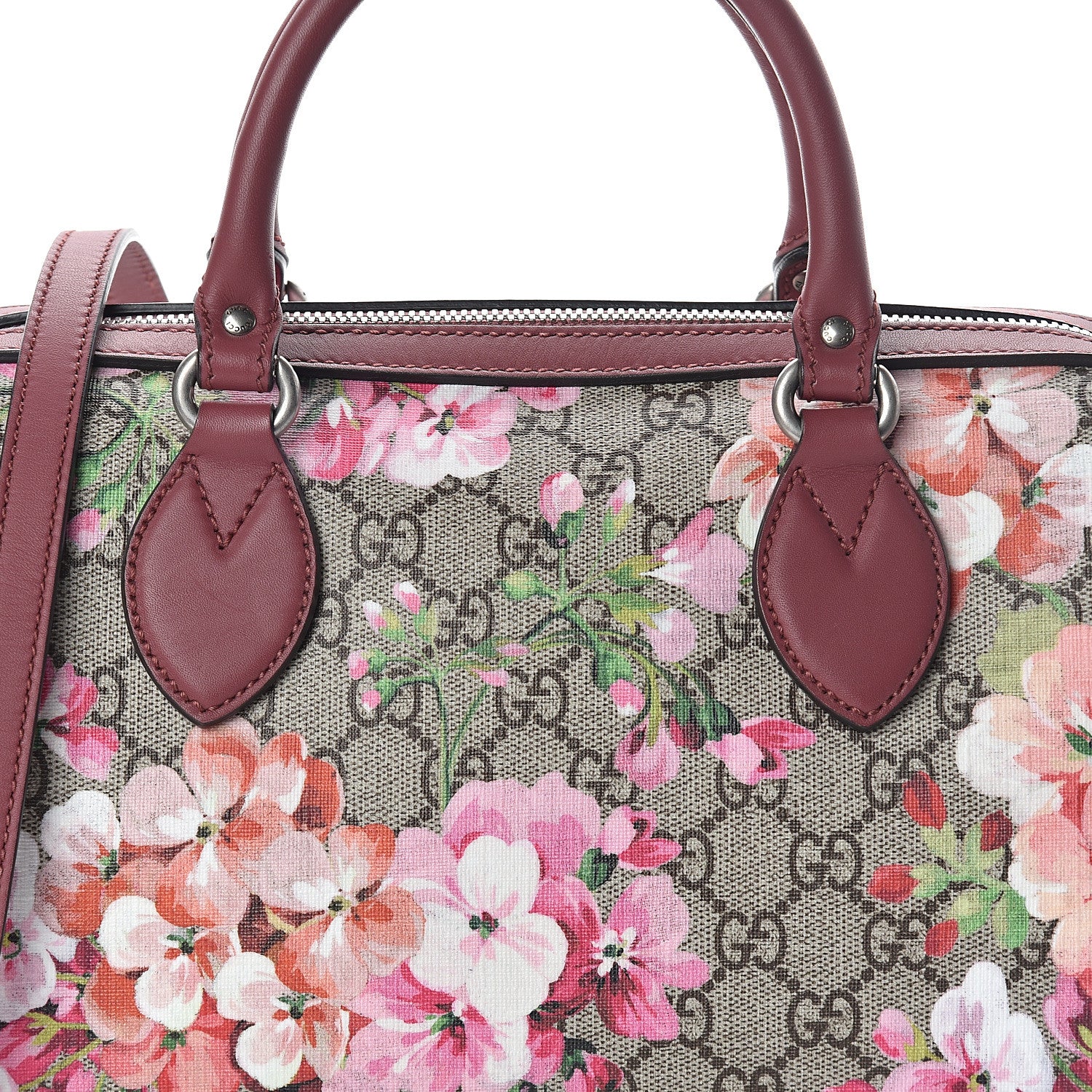 Gucci GG Supreme Monogram Blooms Small Boston Beige Multicolor Dry Rose 6 of 8