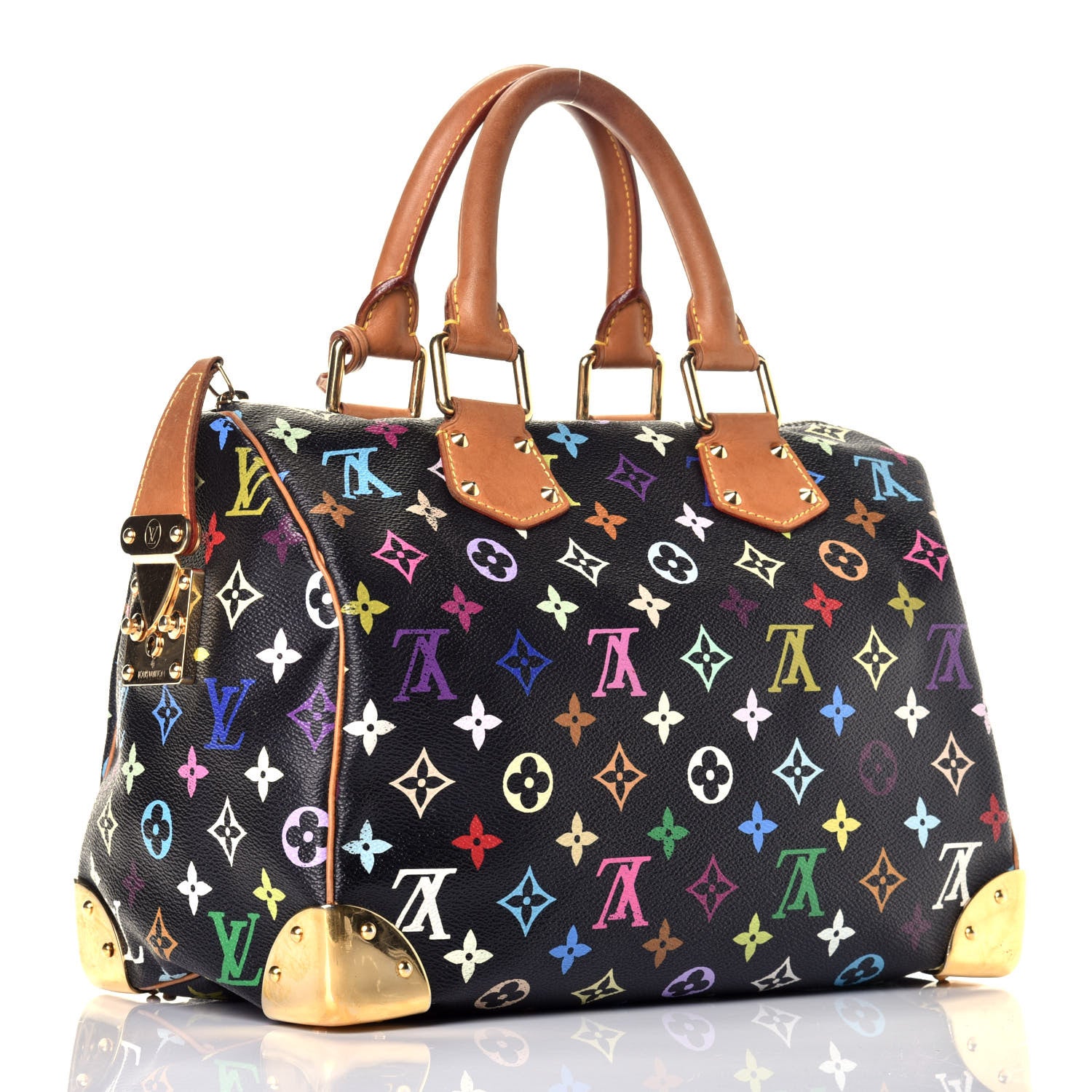Louis Vuitton Monogram Multicolor Speedy 30 Black 3 of 10