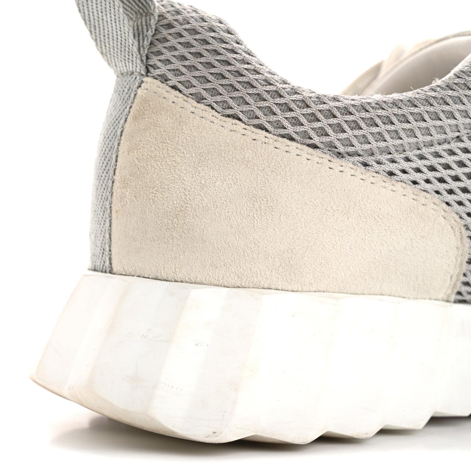 Hermes Air Mesh Suede Goatskin Bouncing Sneakers  38 Gris Lulea White 14 of 14
