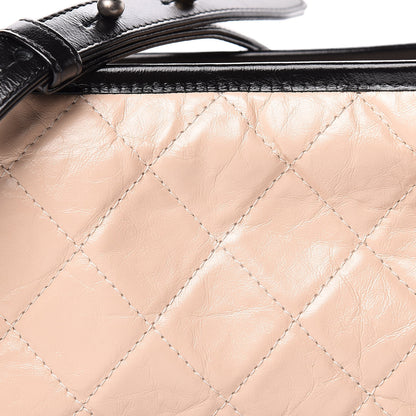 Chanel Aged Calfskin Quilted Small Gabrielle Hobo Beige Black 8 of 12