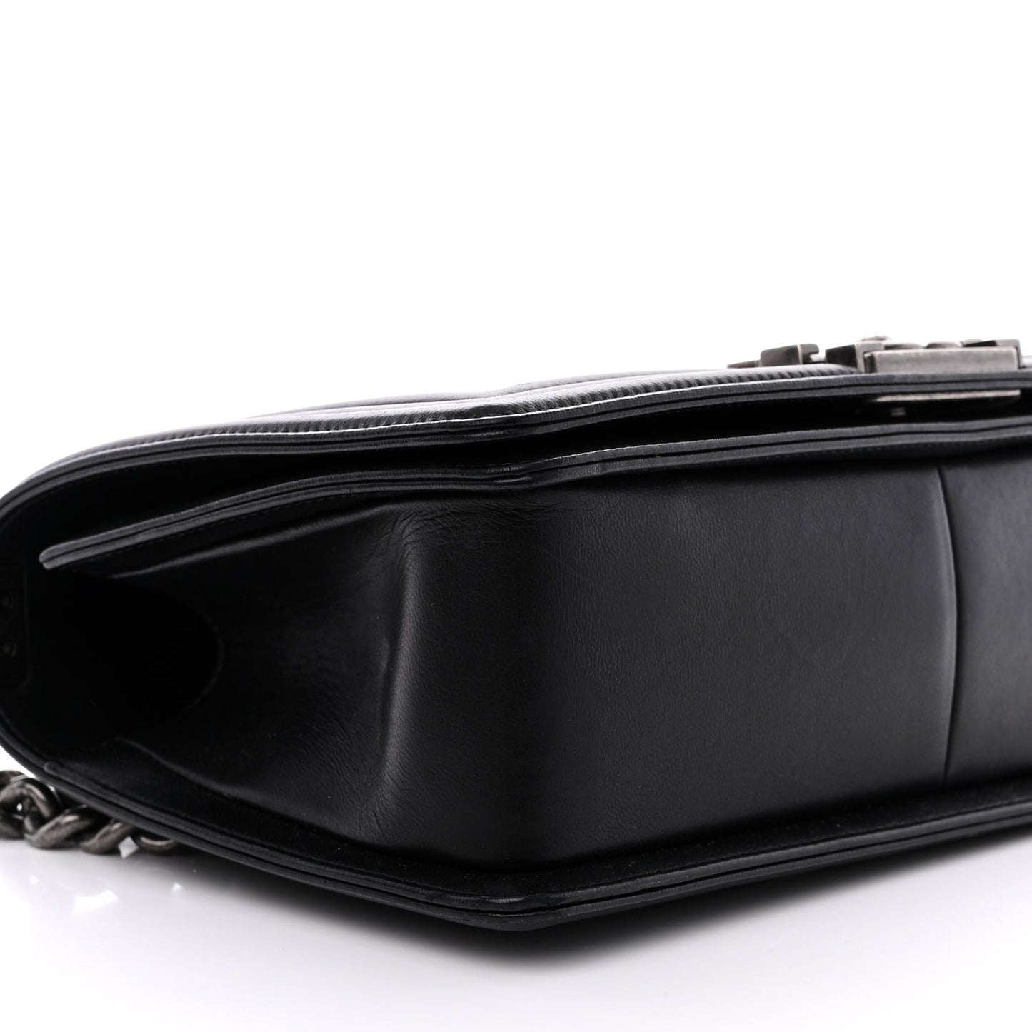 Lambskin Quilted Medium Boy Flap Black