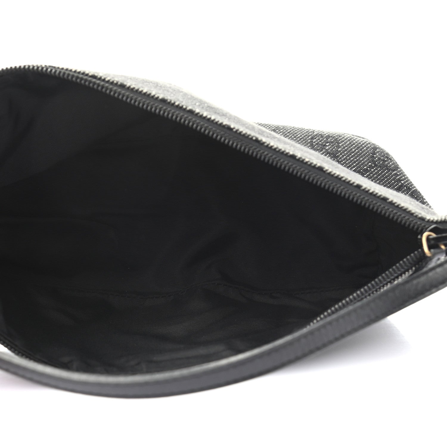 Gucci Denim Monogram Boat Pochette Black 5 of 7