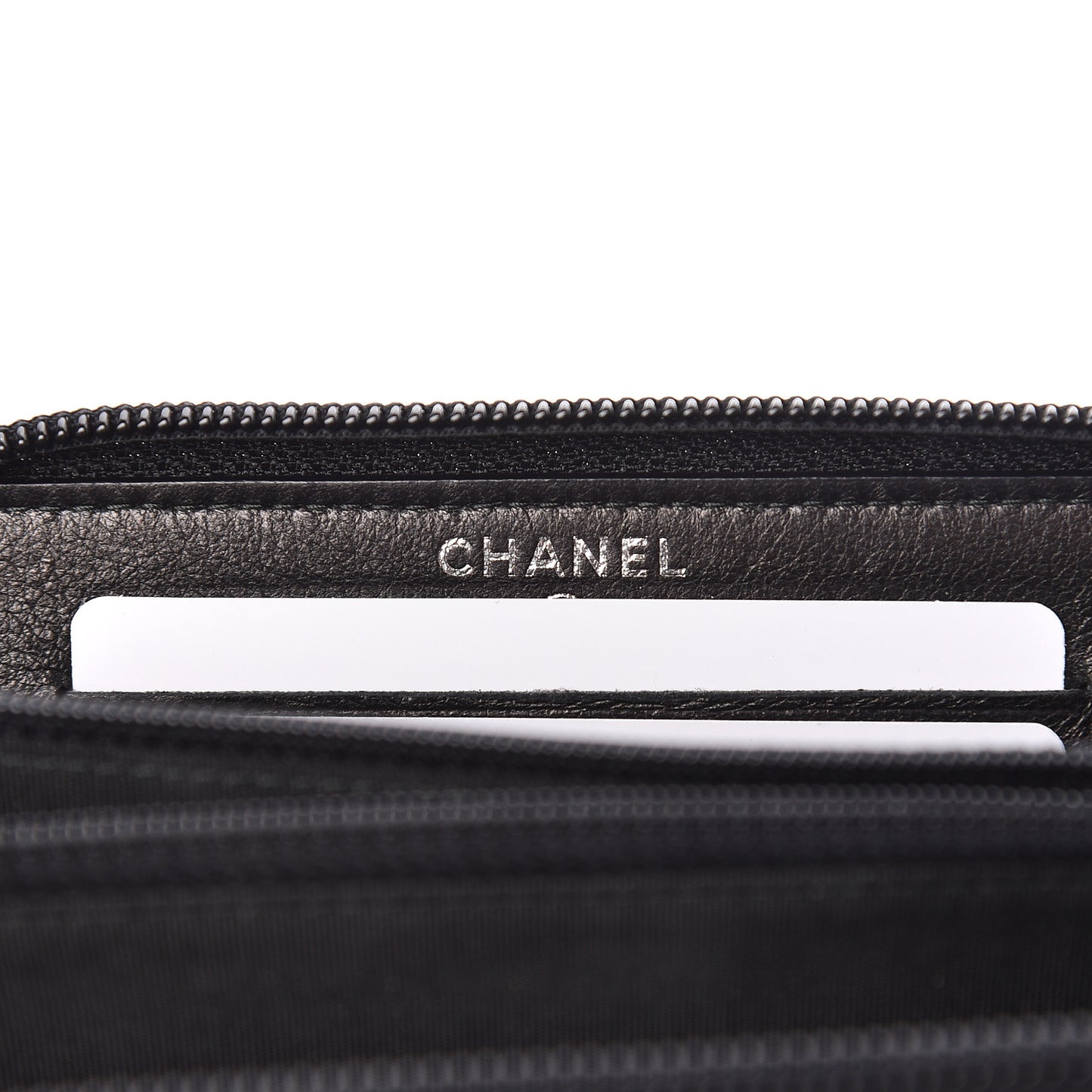 Caviar Quilted Small Boy Zip Around Wallet Black