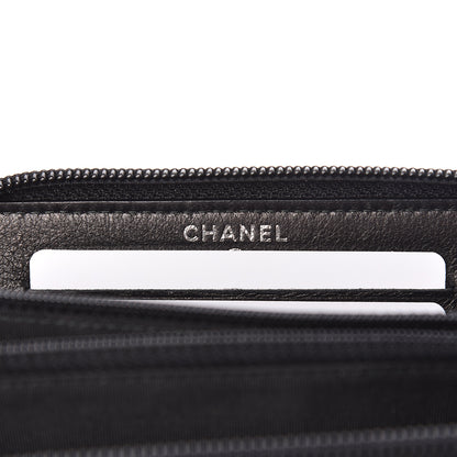 Chanel Caviar Quilted Small Boy Zip Around Wallet Black 6 of 10