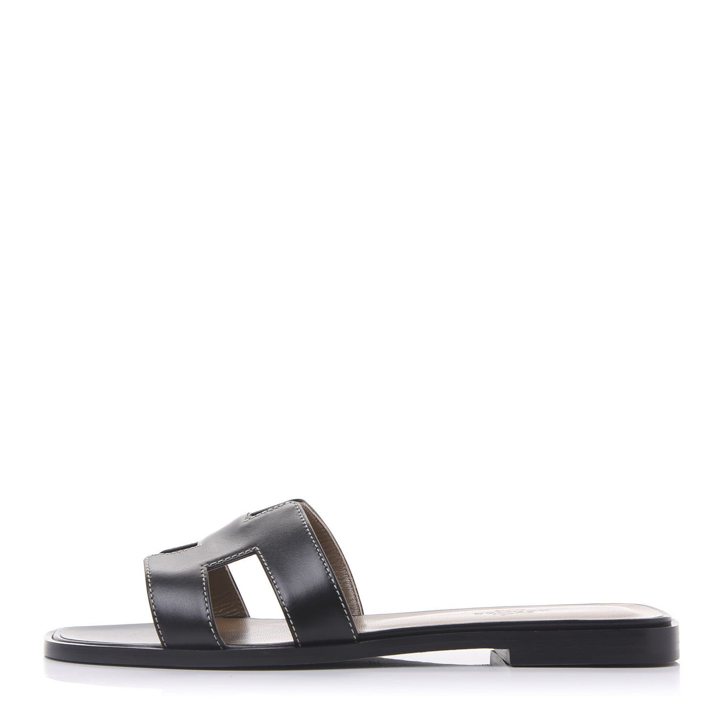 Box Calfskin Oran Sandals 38 Black