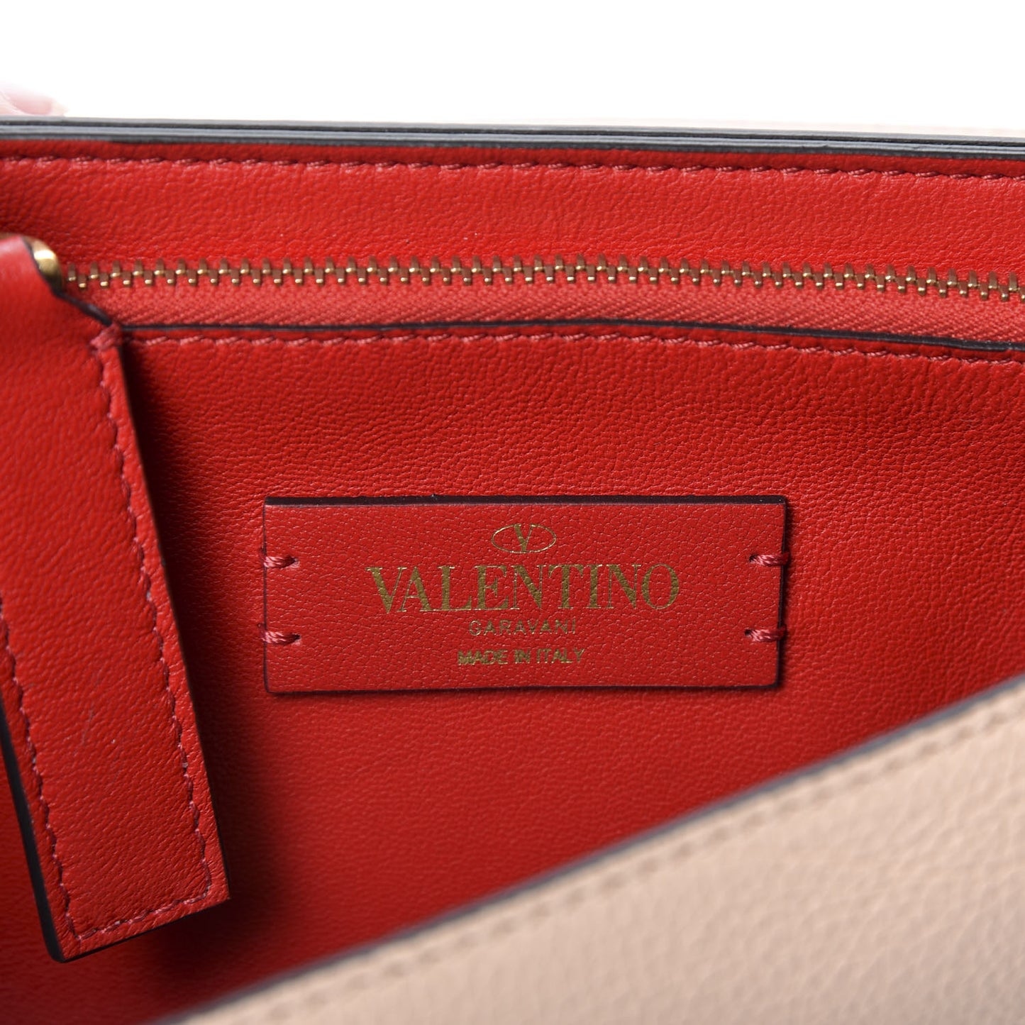 Smooth Calfskin VRing Crossbody Bag Rose Cannelle Light Ivory