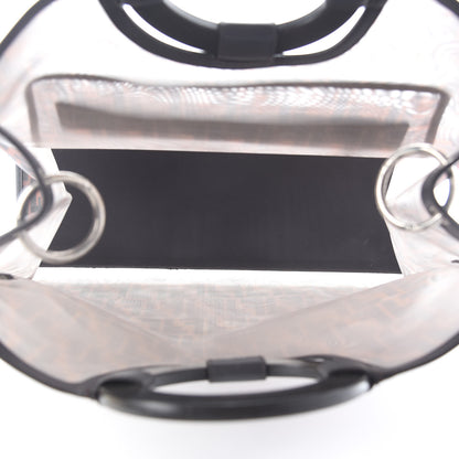 Fendi Mesh Vitello Century Cuoio FF 1974 Large Runaway Shopper Tote Marrone Black Ebano 5 of 9