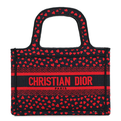 Christian Dior Canvas Embroidered Pop Heart I Love Paris Mini Book Tote Red Multicolor 1 of 10