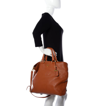 Prada Vitello Daino Tote Papaya 3 of 9
