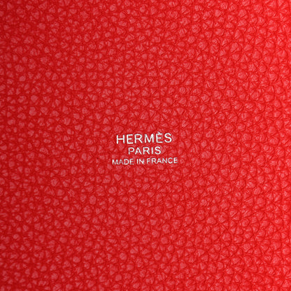 Hermes Taurillon Clemence Tri-Color Picotin Lock 18 PM Rose Extreme Rose Mexico Rouge De Coeur 6 of 9