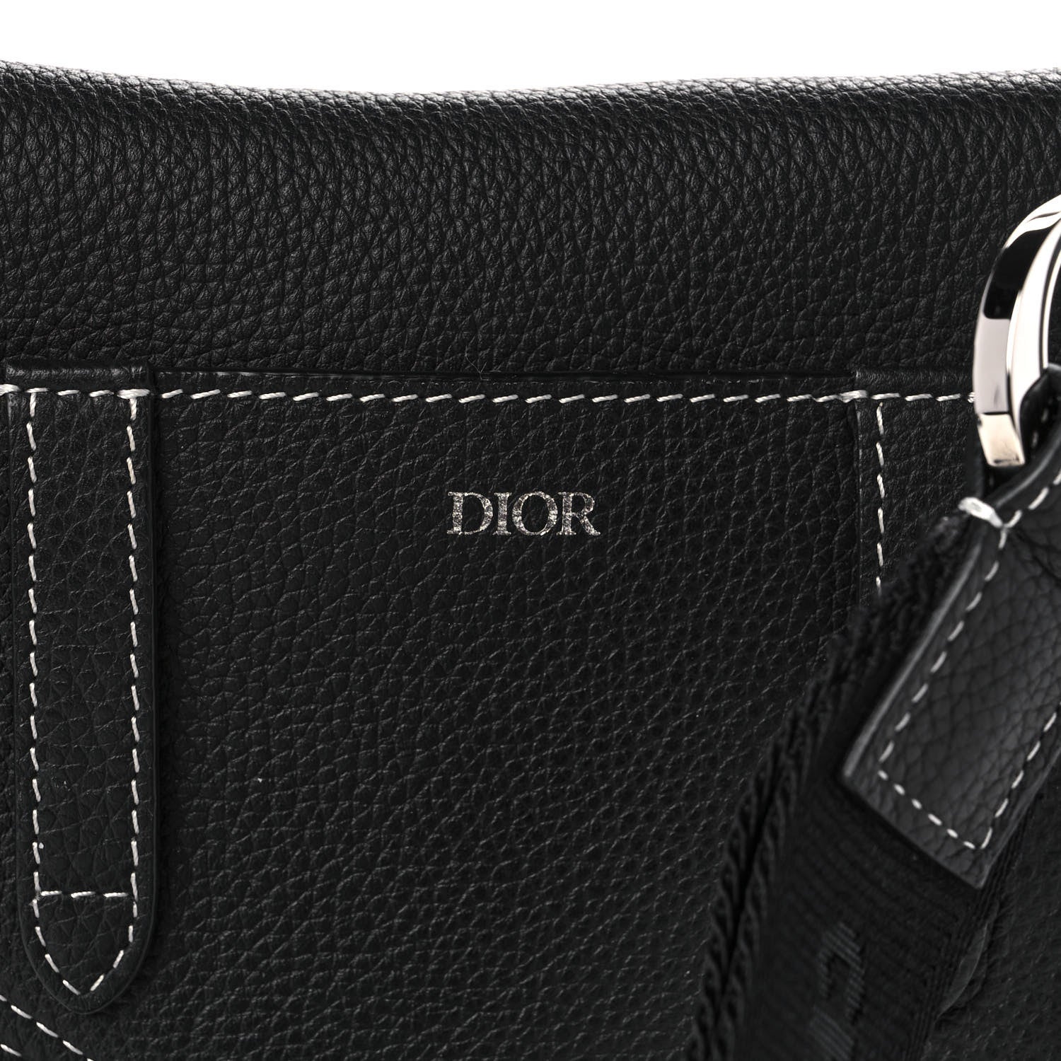 Christian Dior X KAWS Grained Calfskin Saddle Wristlet Black 7 of 10
