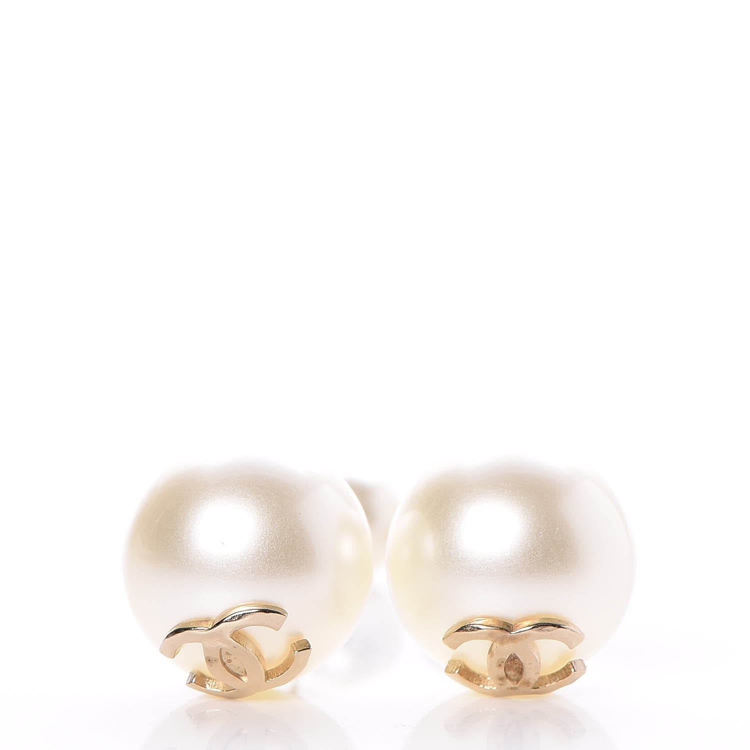 Chanel Pearl CC Drop Earrings Gold 4 of 5