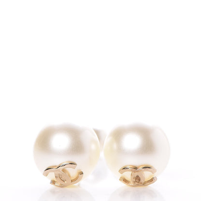 Chanel Pearl CC Drop Earrings Gold 4 of 5