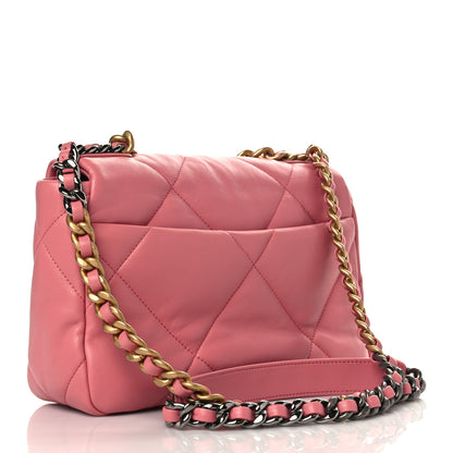 Chanel Lambskin Quilted Medium Chanel 19 Flap Pink 3 of 9