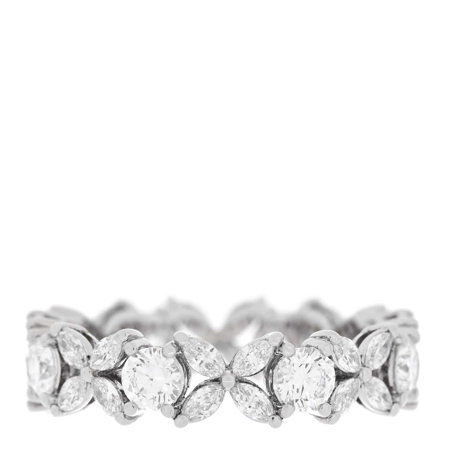 Platinum Diamond Victoria Alternating Band Ring 51 5.75