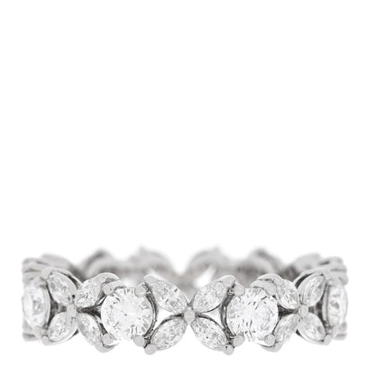 Tiffany Platinum Diamond Victoria Alternating Band Ring 51 5.75 3 of 4